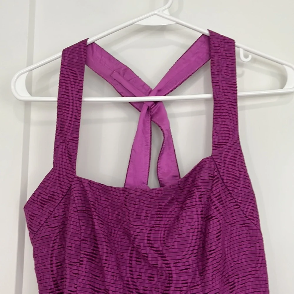 Nanette Lepore Size 6 Purple Halter A-Line Sun Dress with Pockets - Picture 4 of 14